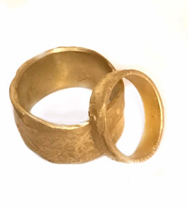 14 Karat Yellow Gold Molten Wedding Band Ring