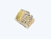 Load image into Gallery viewer, 18 Karat Yellow Gold and Silver Open Ring with Diamonds