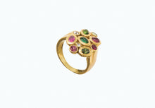 Load image into Gallery viewer, 14 Karat Yellow Gold &quot;Tourmaline Dance&quot; Ring with Pink and Green Tourmalines and Diamonds