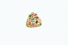 Load image into Gallery viewer, 14 Karat Yellow Gold &quot;Tourmaline Dance&quot; Ring with Pink and Green Tourmalines and Diamonds