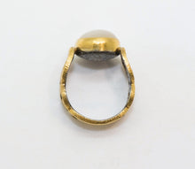 Load image into Gallery viewer, 24karat pure gold , sterling silver and moonstone ring