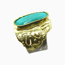 Load image into Gallery viewer, Turqouise Silver Gold Ring