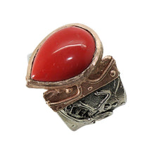 Load image into Gallery viewer, 14 Karat Rose Gold Ring with Coral stone at the center